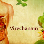 Ayurvedic detox therapy – Image of Virechana churna, Virechana dravya, and Virechana vati used in the treatment.