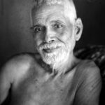 Portrait of Ramana Maharshi, the renowned spiritual teacher from Tiruvannamalai, known for his teachings on self-inquiry and enlightenment.