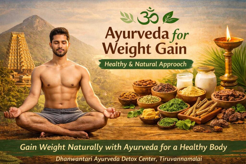 Ayurveda for weight gain in Tiruvannamalai with herbal foods, natural remedies, and holistic treatment