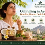Oil pulling in Ayurveda as a mindful morning routine at Dhanwantari Ayurveda Detox Center in Tiruvannamalai